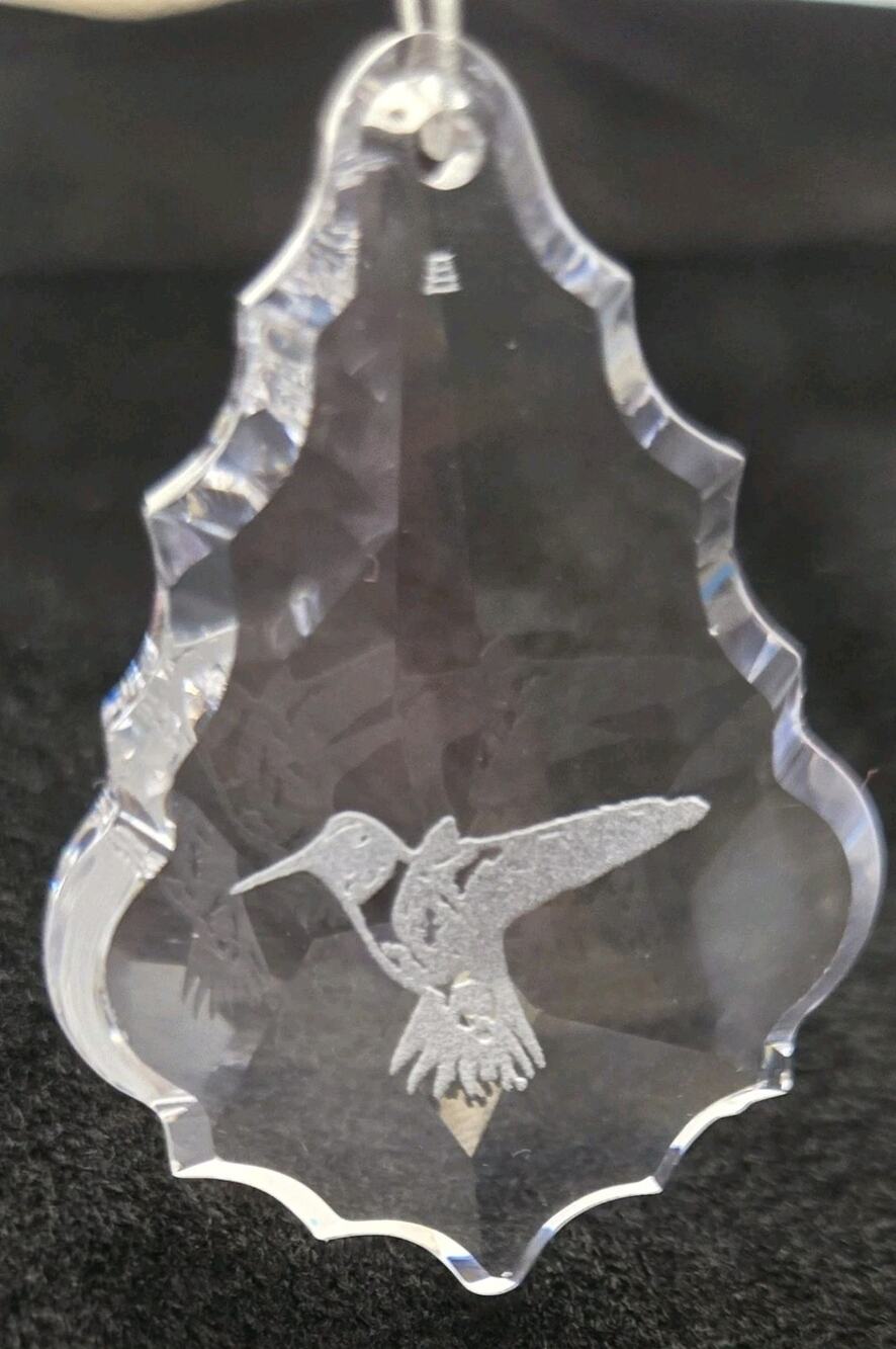 Swarovski Strass Crystal Hummingbird Hanging Prism Suncatcher 2" Vintage